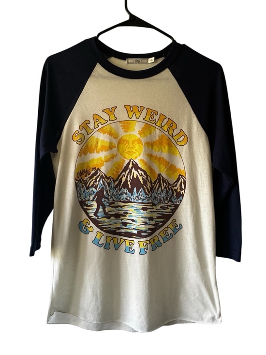 Obey Tops - Obey Stay Weird & Live Free Raglan Tee